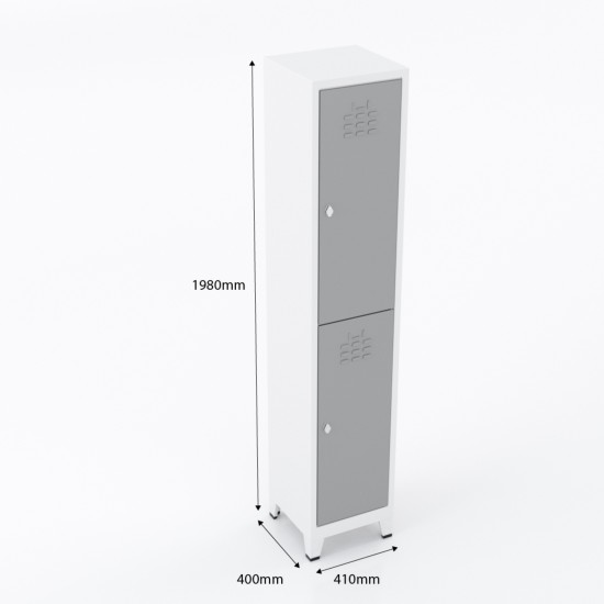 Usta Çelik 2'Li Standart Üst Üste Soyunma Dolabı U-S022 410x400x1980mm