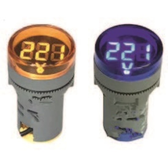 XKOREN 22 mm 24-550V LED'Lİ BEYAZ VOLTMETRE